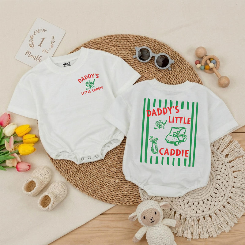 Daddy's Little Caddie Baby Romper Golf Outfit for Babies Retro-Inspired Design Gift for Golf-Loving Families Father's Day Baby Shower