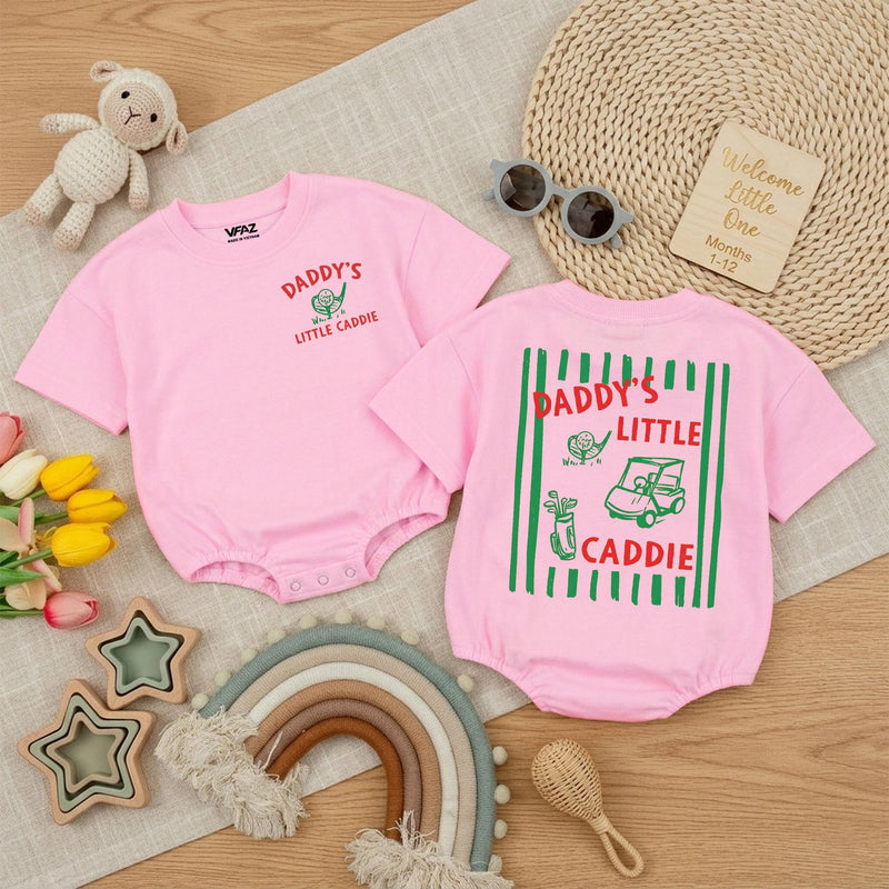 Daddy's Little Caddie Baby Romper Golf Outfit for Babies Retro-Inspired Design Gift for Golf-Loving Families Father's Day Baby Shower