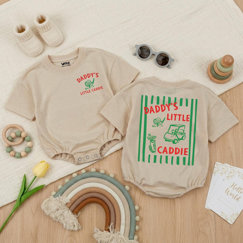 Daddy's Little Caddie Baby Romper Golf Outfit for Babies Retro-Inspired Design Gift for Golf-Loving Families Father's Day Baby Shower