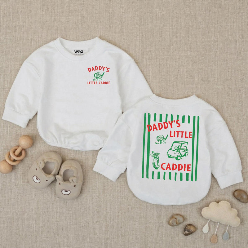 Daddy's Little Caddie Baby Romper Golf Outfit for Babies Retro-Inspired Design Gift for Golf-Loving Families Father's Day Baby Shower