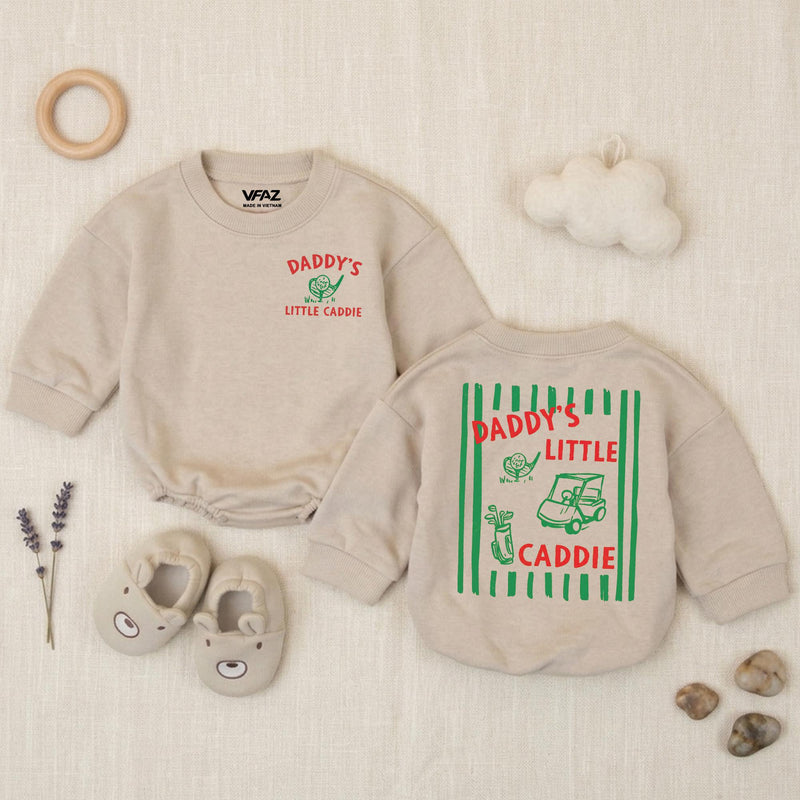 Daddy's Little Caddie Baby Romper Golf Outfit for Babies Retro-Inspired Design Gift for Golf-Loving Families Father's Day Baby Shower