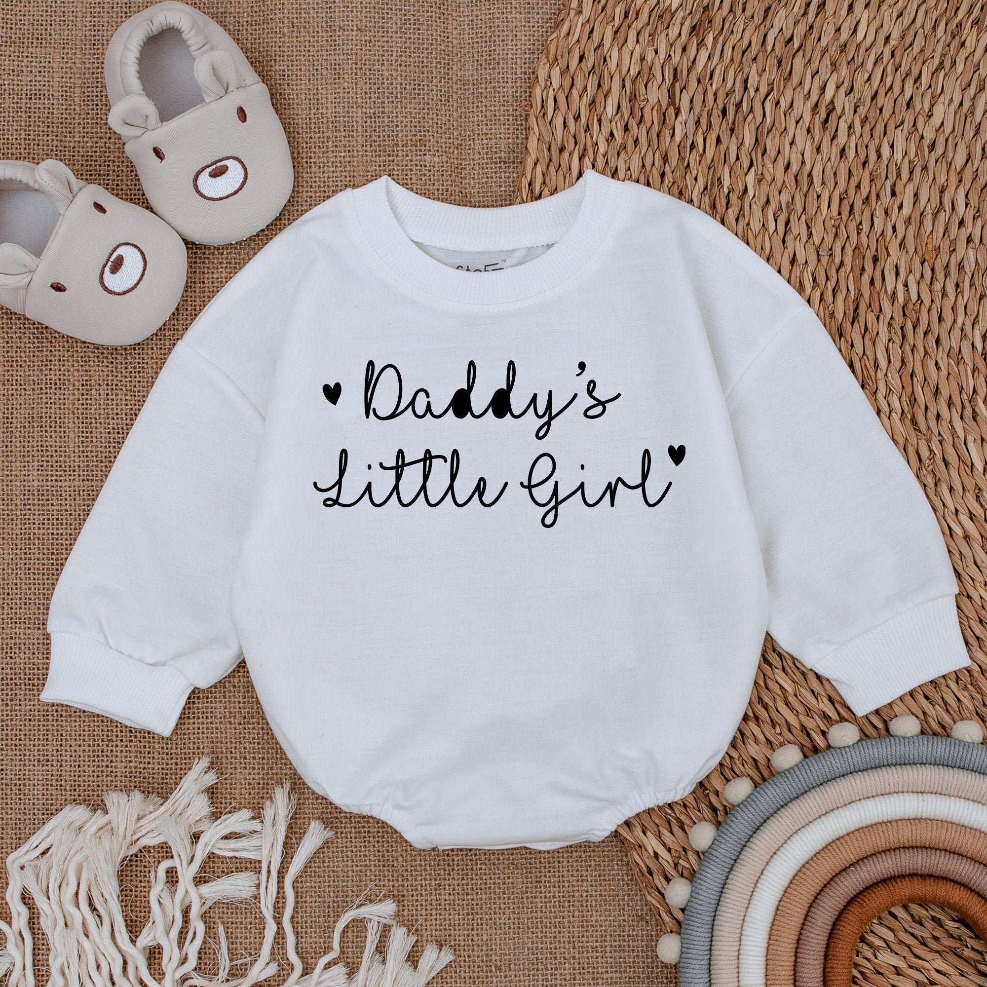 Daddy's Little Girl Romper Sweet Heart Design Baby Outfit Soft Cotton Newborn Cozy Father's Day Infant Clothing Baby Girl Wear