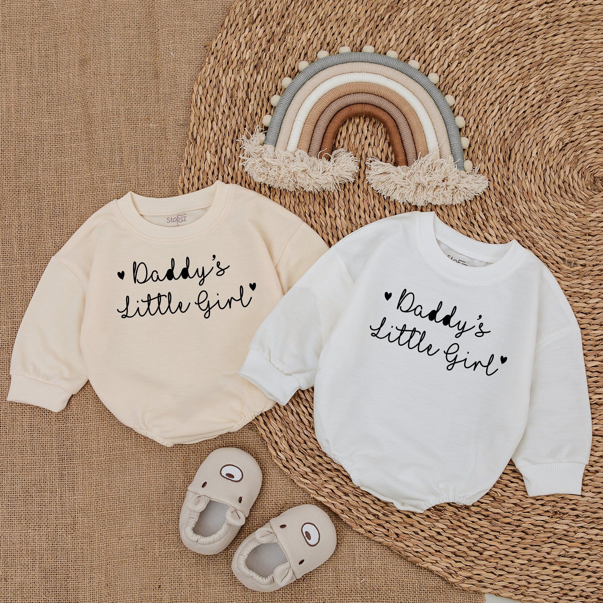 Daddy's Little Girl Romper Sweet Heart Design Baby Outfit Soft Cotton Newborn Cozy Father's Day Infant Clothing Baby Girl Wear