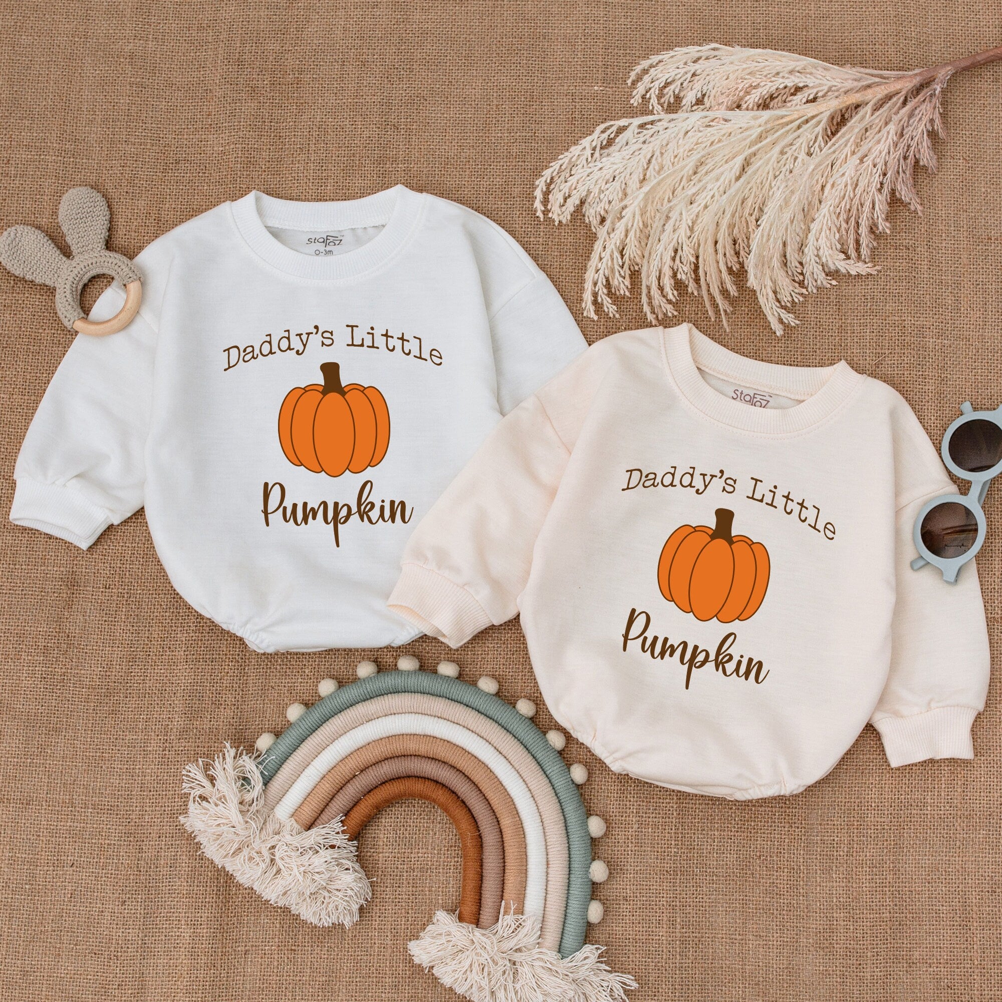 Daddy's Little Pumpkin Baby Romper Cozy Fall Outfit Thanksgiving Bodysuit Soft Cotton Baby Shower Gift Autumn Infant Girl or Boy