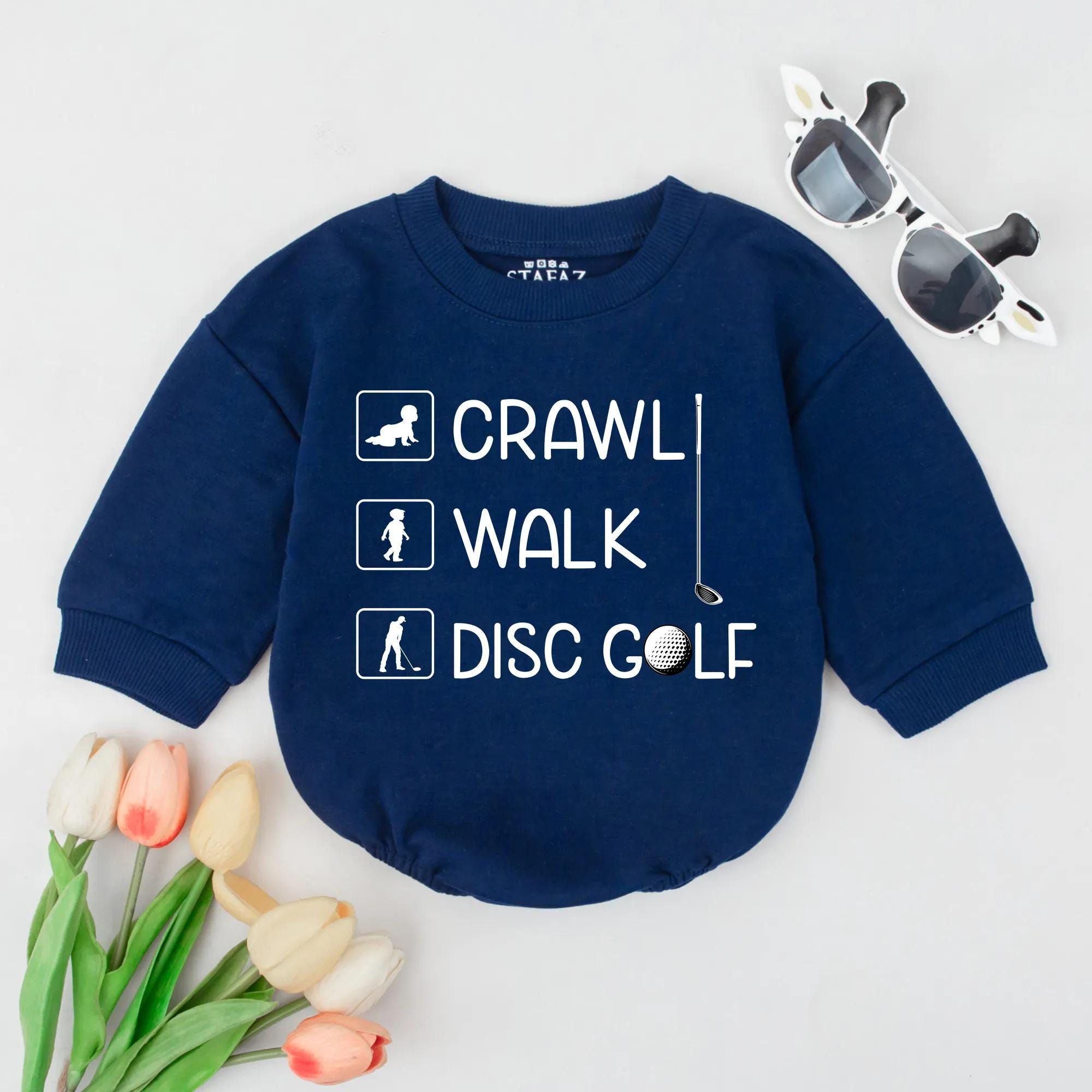 Disc Golf Baby Romper Soft Cotton Crawl Walk Play Sporty Infant Outfit Perfect Baby Boy Gift