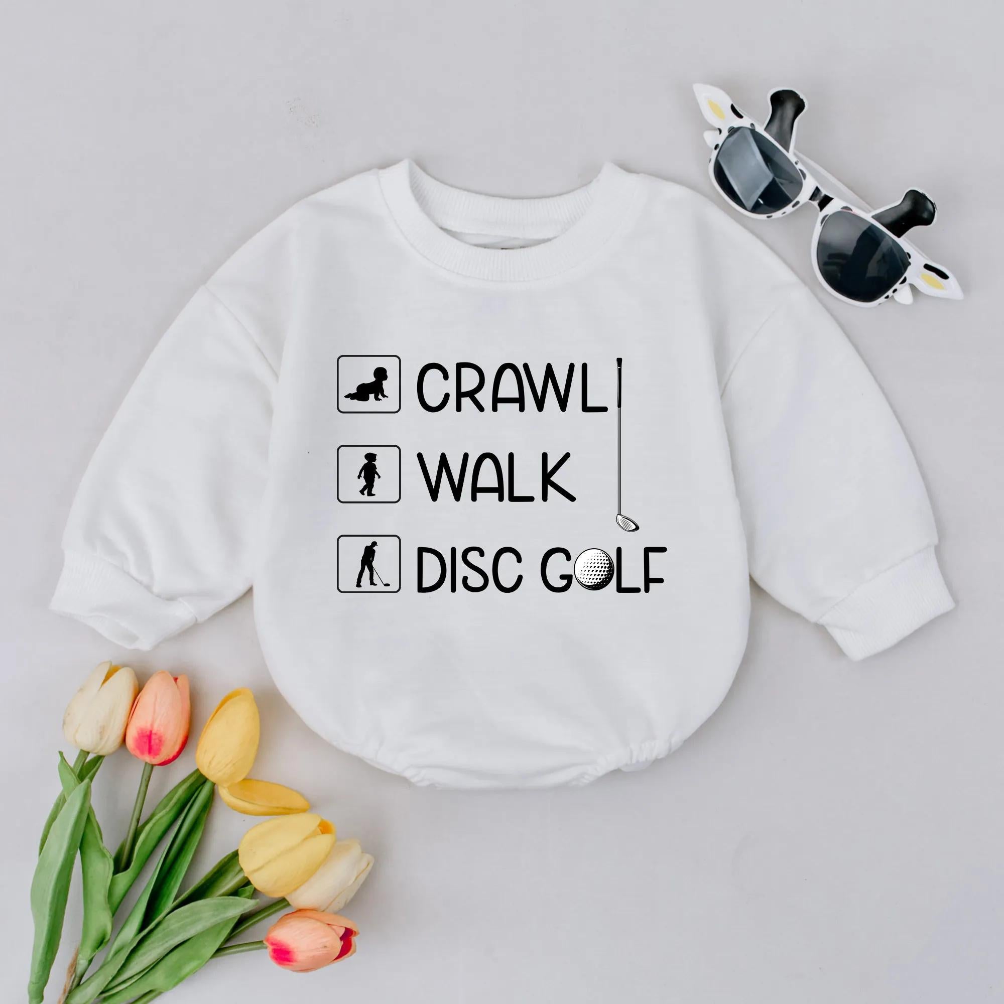 Disc Golf Baby Romper Soft Cotton Crawl Walk Play Sporty Infant Outfit Perfect Baby Boy Gift