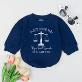 Don't Drop Me Romper with Aunt Sarah Lawyer Text Baby Bodysuit Custom Gift Comfortable Cotton Outfit Infant Birthday Humor