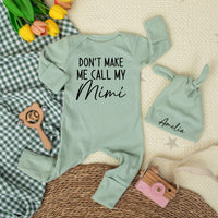 Don't Make Me Call My Mimi Baby Bodysuit Funny Infant Outfit Newborn Clothes Gift for Grandma Baby Shower Present Soft Cotton Design