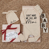 Don't Make Me Call My Mimi Baby Bodysuit Funny Infant Outfit Newborn Clothes Gift for Grandma Baby Shower Present Soft Cotton Design