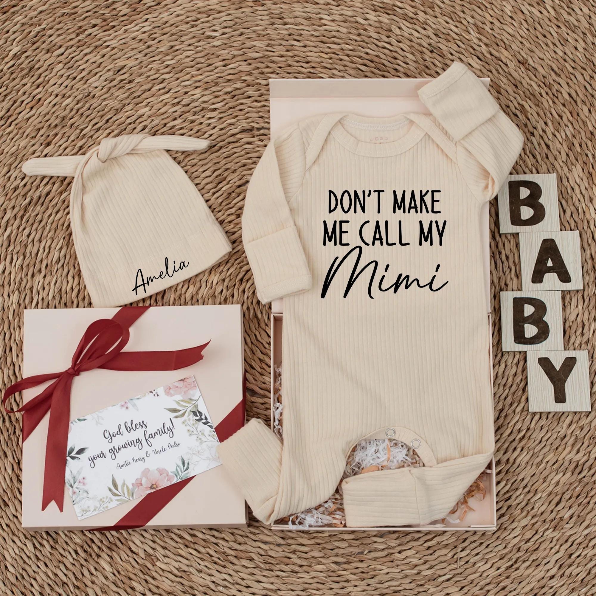 Don't Make Me Call My Mimi Baby Bodysuit Soft Cotton Outfit for Infant Birthday or Baby Shower Gift Funny Grandma Message Comfortable Wear