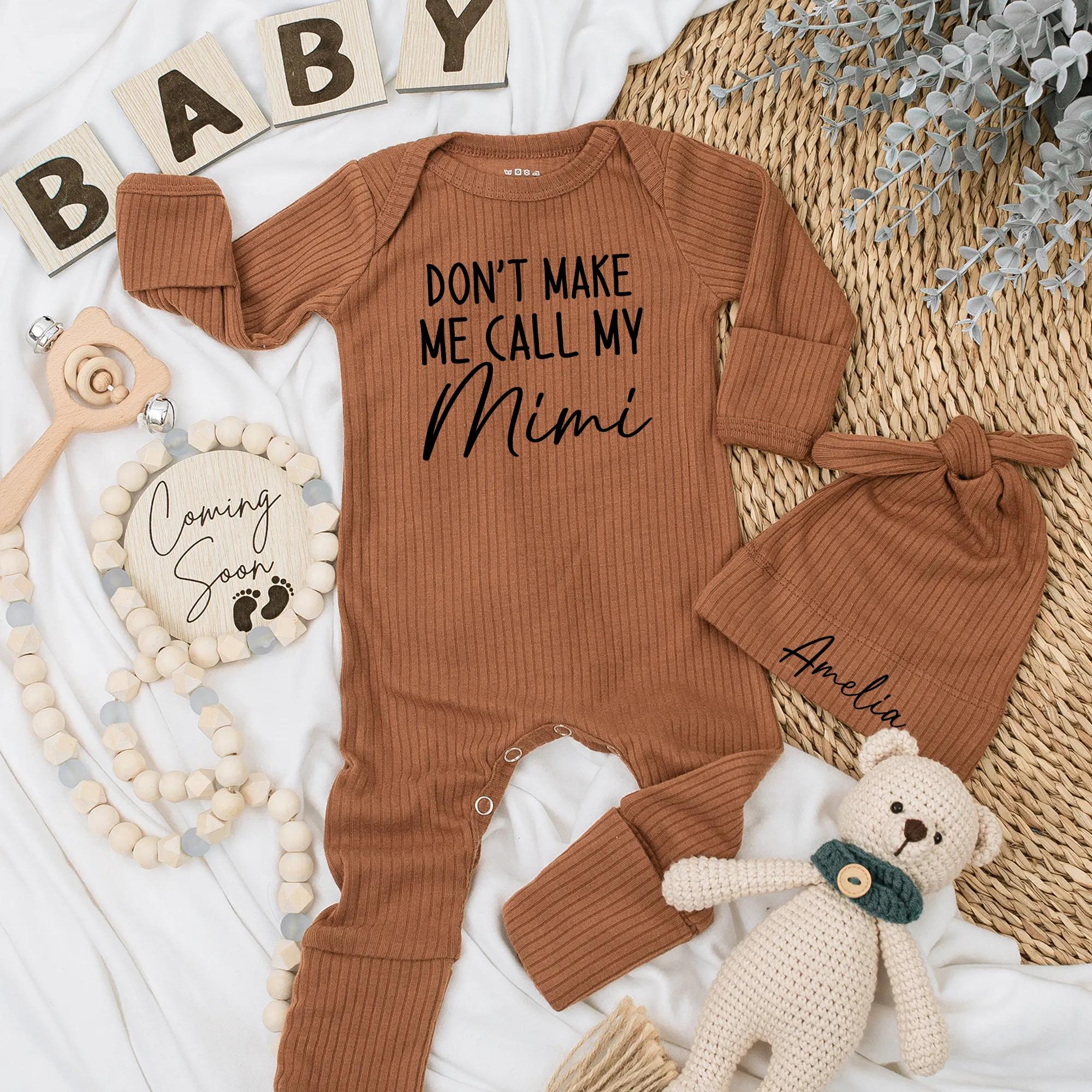 Don't Make Me Call My Mimi Baby Bodysuit Soft Cotton Outfit for Infant Birthday or Baby Shower Gift Funny Grandma Message Comfortable Wear