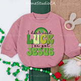 I Don’t Need Luck I’ve Got Jesus Baby Romper St. Patrick’s Day Outfit Shamrock Design 1st Holiday Baby Clothes Comfortable Cotton Gift