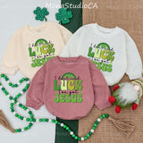 I Don’t Need Luck I’ve Got Jesus Baby Romper St. Patrick’s Day Outfit Shamrock Design 1st Holiday Baby Clothes Comfortable Cotton Gift