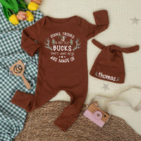 Ducks Trucks Big Ole Bucks Baby Bodysuit with Custom Name Deer Hunting Outfit Rustic Newborn Clothes Funny Baby Shower Gift Cotton Soft