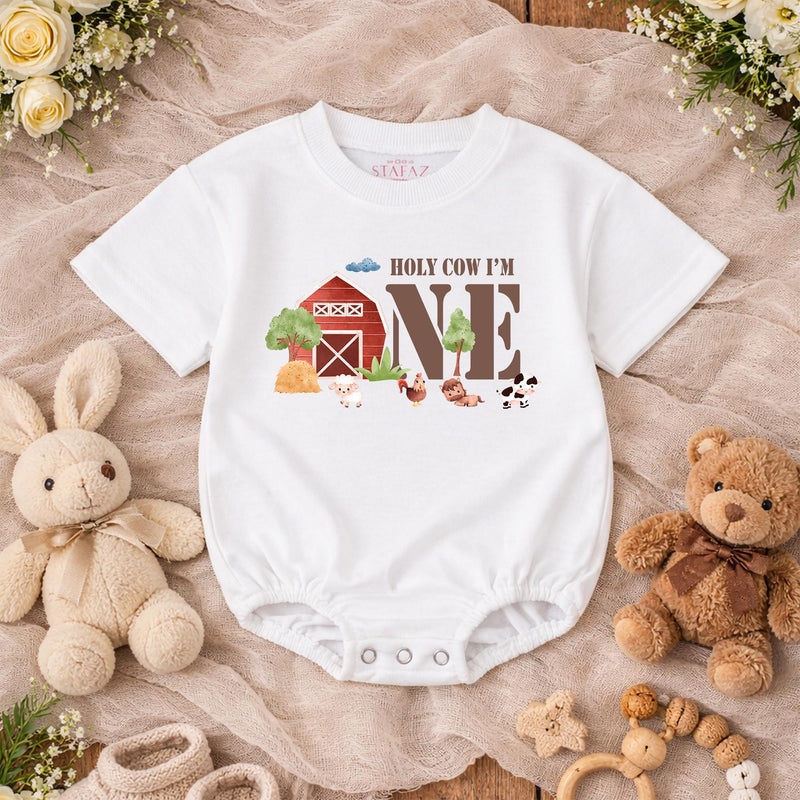 Farm Theme First Birthday Matching Family Shirts Custom Cow and Barn Design Baby Toddler Girl Boy Outfit Rustic Farm Animal Party Tee