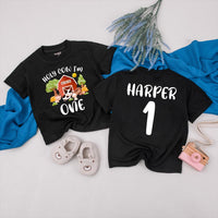 Farm Theme First Birthday Shirt with Custom Names Vibrant Barnyard Design Matching Family Tees Cow Pig Sheep Toddler Party Outfit Gift