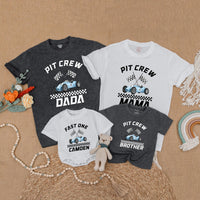 Fast One Race Car Birthday Outfit for Baby Boy with Matching Family Shirts Custom Names 1st Birthday Gift Racing Party Clothes