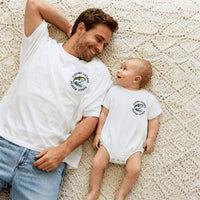 Father Son Christian Fishing Shirts with Leaping Bass Design Matthew 4:19 Faith-Based Outfit Matching Fishing Shirts for Dad and Son