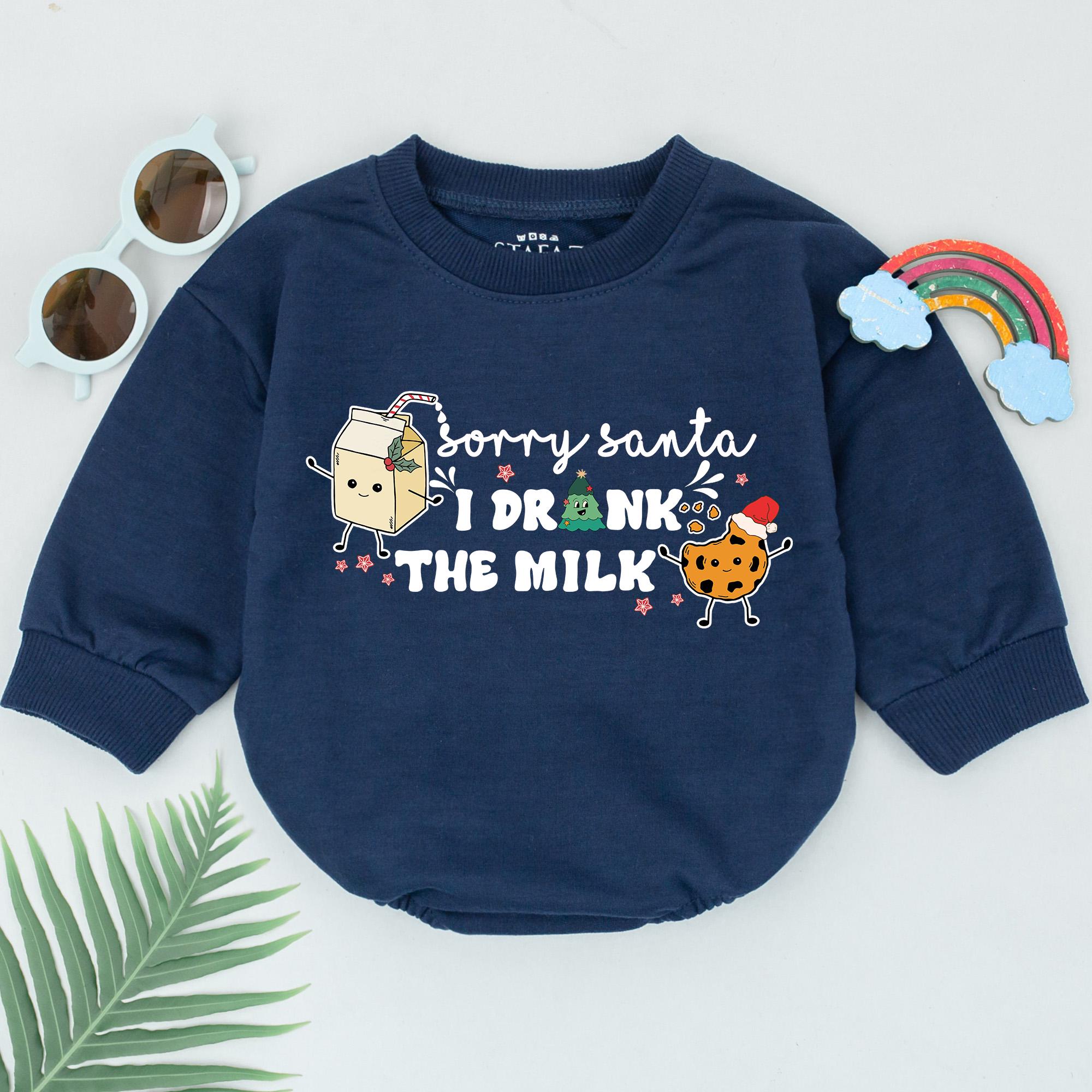 Festive Baby Romper with Milk and Cookie Design for Christmas Holiday Newborn Outfit Soft Cotton First Xmas Gift for Girls and Boys