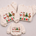 Festive Christmas Goose & Tree Family Sweatshirts with Custom Names, Matching Holiday Outfits for Parents and Kids