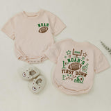 First Down Shirt Personalized, Football Birthday Baby Matching Romper