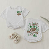 First Down Shirt Personalized, Football Birthday Baby Matching Romper