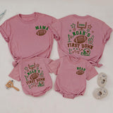 First Down Shirt Personalized, Football Birthday Baby Matching Romper