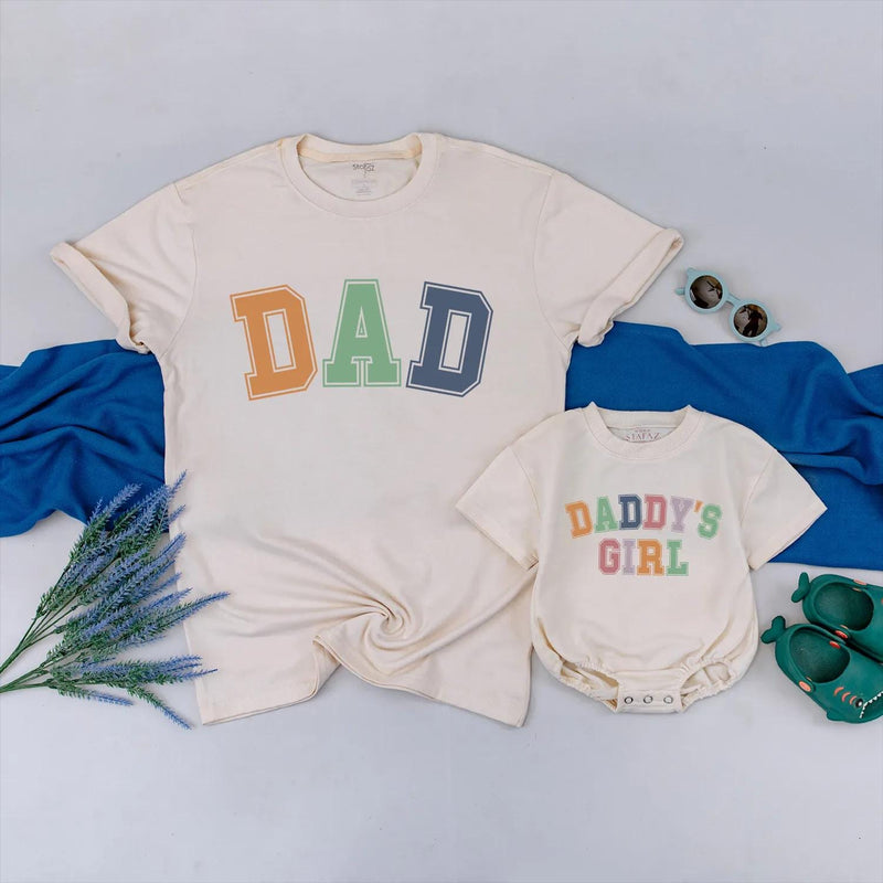 First Fathers Day Matching Dad and Daughter Shirts Earthy Tones Baby Girl Bodysuit Daddy and Me Outfit Gift for New Dad 2026