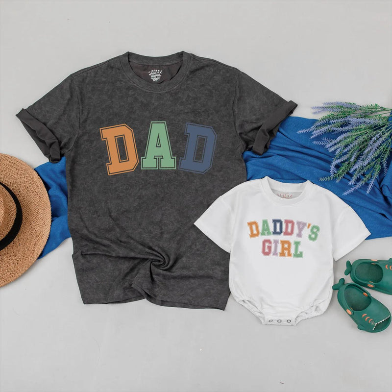 First Fathers Day Matching Dad and Daughter Shirts Earthy Tones Baby Girl Bodysuit Daddy and Me Outfit Gift for New Dad 2026