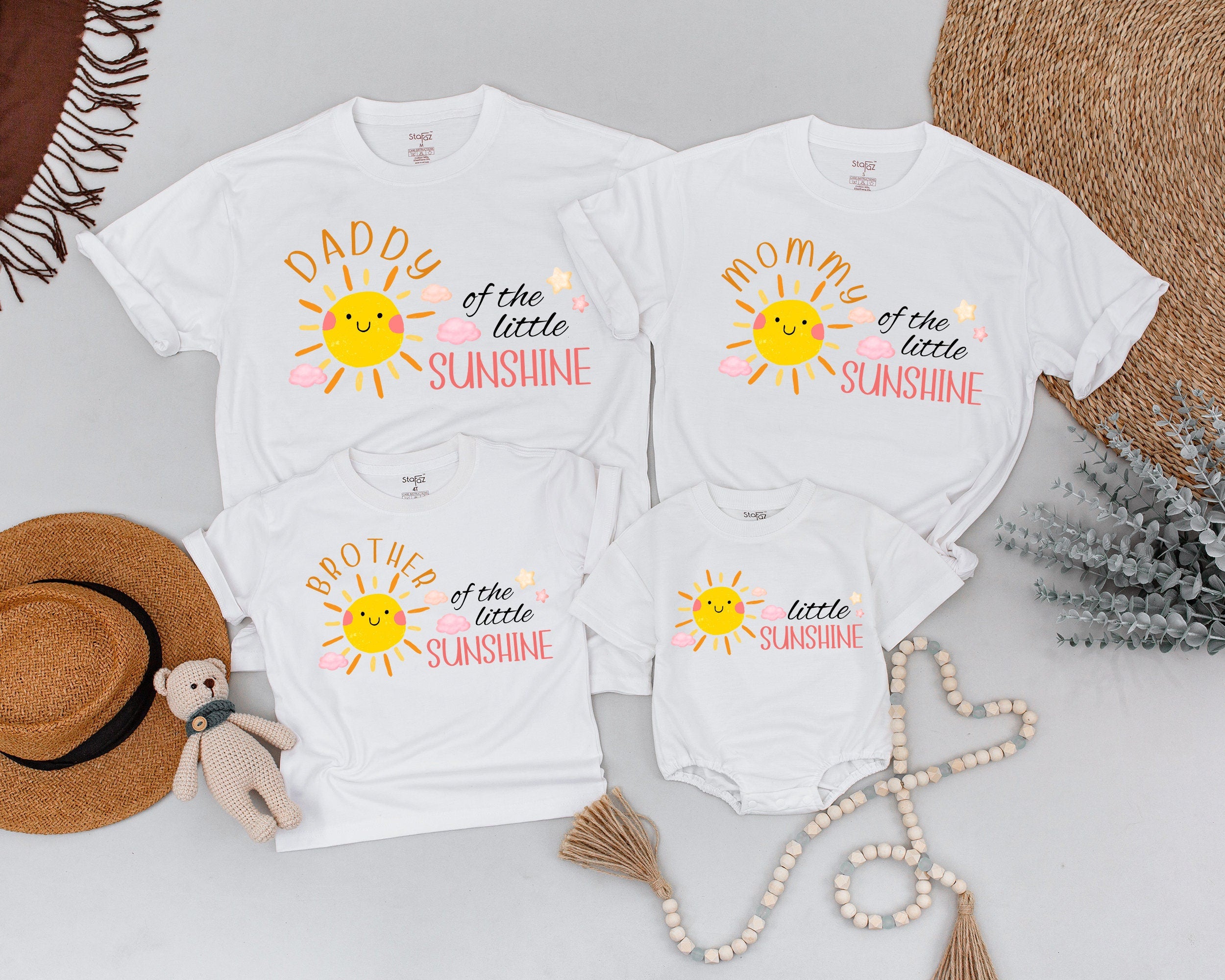 First Trip Around the Sun Boho Family Shirts Custom Sunshine Birthday Outfit for Baby Toddler Matching Mommy Daddy Brother Sister