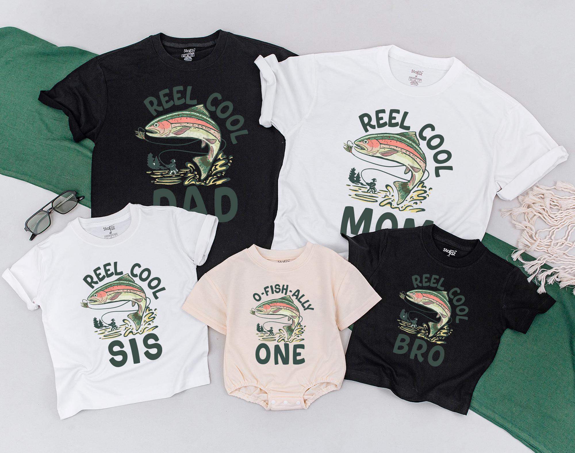 O Fishally One Birthday Outfit Fishing Theme Baby Romper Family Matching Shirts with Retro Graphics Reel Cool Dad Mom Cotton Soft Gift