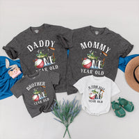 Fishing 1st Birthday Matching Family Shirts Personalized Party Outfit Daddy Mommy Brother Baby Bodysuit Rustic Outdoor Theme