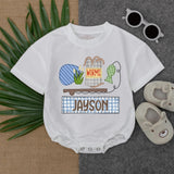 Fishing Buddy Baby Romper with Personalized Name Outdoor Toddler Summer Outfit Custom Fisherman Gift Plaid Design Comfortable Baby Clothes