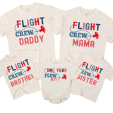 Flight Crew Matching Family Shirts, Custom Birthday Outfit for Toddler, Baby, Mom, Dad, Soft Cotton Tee, Personalized Gift for Milestone Event