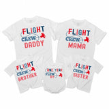 Flight Crew Matching Family Shirts, Custom Birthday Outfit for Toddler, Baby, Mom, Dad, Soft Cotton Tee, Personalized Gift for Milestone Event
