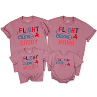 Flight Crew Matching Family Shirts, Custom Birthday Outfit for Toddler, Baby, Mom, Dad, Soft Cotton Tee, Personalized Gift for Milestone Event