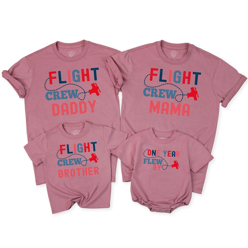 Flight Crew Matching Family Shirts, Custom Birthday Outfit for Toddler, Baby, Mom, Dad, Soft Cotton Tee, Personalized Gift for Milestone Event