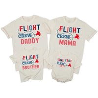 Flight Crew Matching Family Shirts, Custom Birthday Outfit for Toddler, Baby, Mom, Dad, Soft Cotton Tee, Personalized Gift for Milestone Event