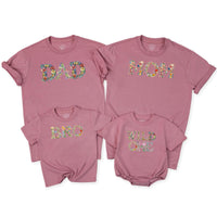 Floral Wild One Birthday Shirt for Girls, Toddler or Baby Party Outfit, Colorful Wildflower Design, Soft Cotton Custom Family Matching