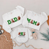 Football Birthday Family Sweatshirt for Boys and Girls Matching Dad Mom Sibling Outfits Soft Cotton First Birthday Party Gift Idea