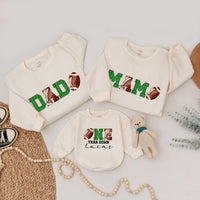 Football Birthday Family Sweatshirt for Boys and Girls Matching Dad Mom Sibling Outfits Soft Cotton First Birthday Party Gift Idea