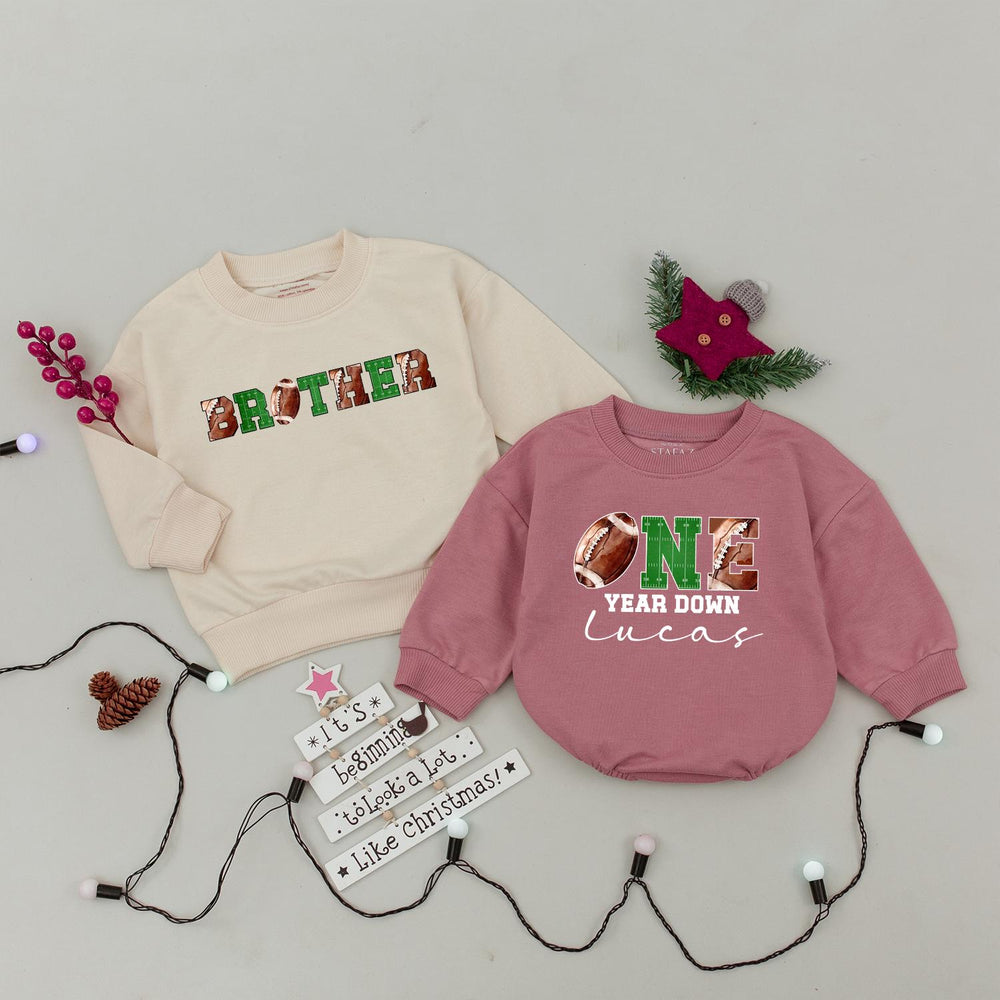 Football Birthday Family Sweatshirt for Boys and Girls Matching Dad Mom Sibling Outfits Soft Cotton First Birthday Party Gift Idea
