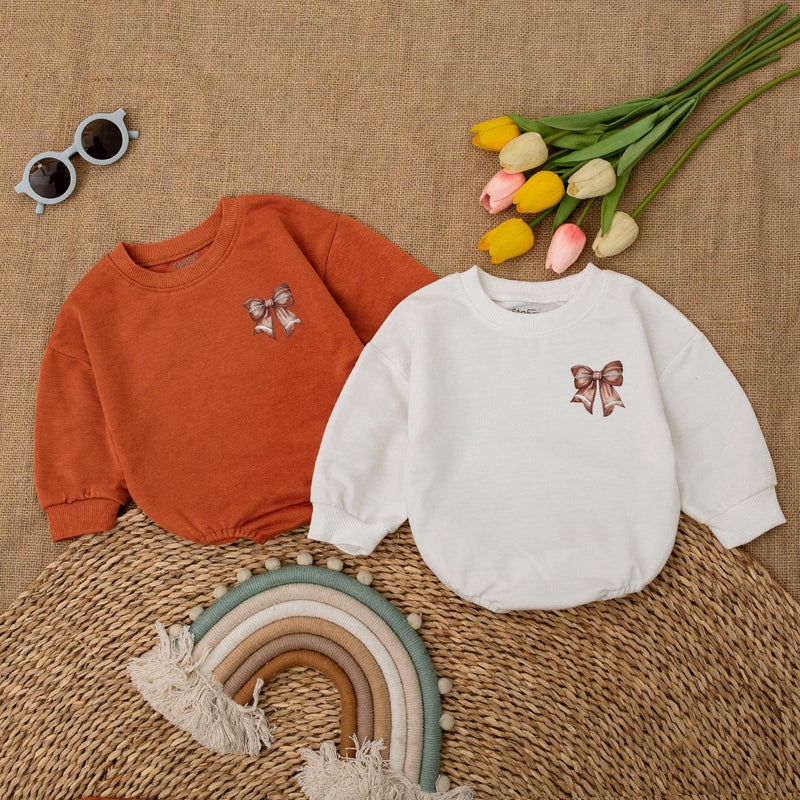 Football Game Day Baby Romper with Bow Adorable Sports Baby Bodysuit Brown Graphic Perfect for Football Season Baby Shower Gift