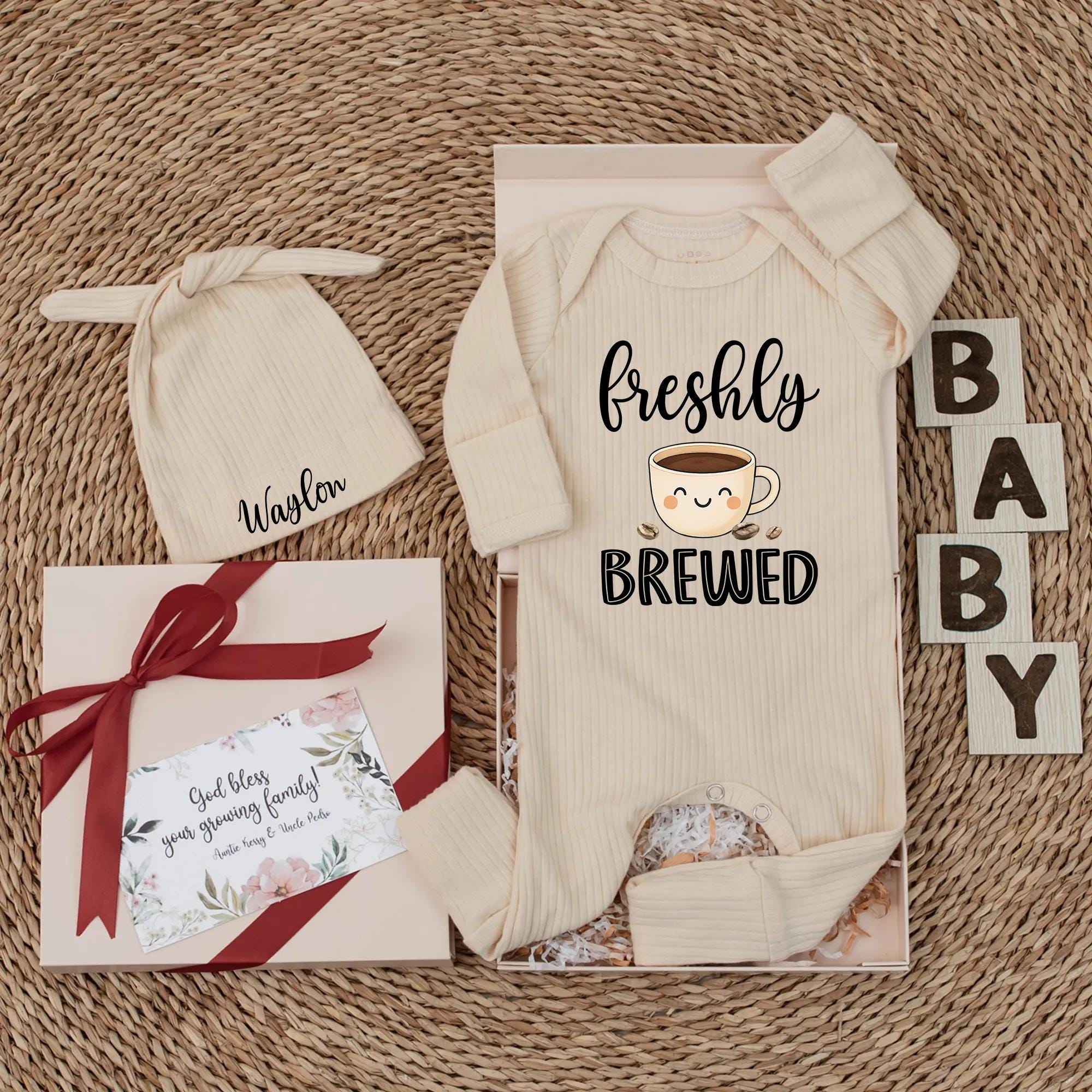 Freshly Brewed Coffee Baby Bodysuit Adorable Outfit Newborn Gift Fun Parenting Idea Cotton Soft Cozy Style Perfect for Baby Shower