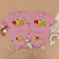 Fruit Birthday Family Matching Shirts with Pineapple Design Mom Dad of the Birthday Boy Outfits First Party Summer Theme Kids Tee