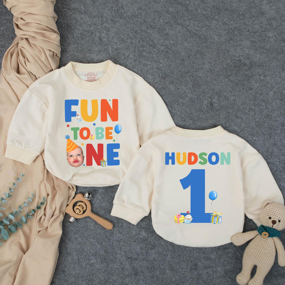Fun to Be One Birthday Romper for Baby Boys Personalized 1st Birthday Outfit Photo Ready Cake Smash Cotton Comfortable Party Clothes