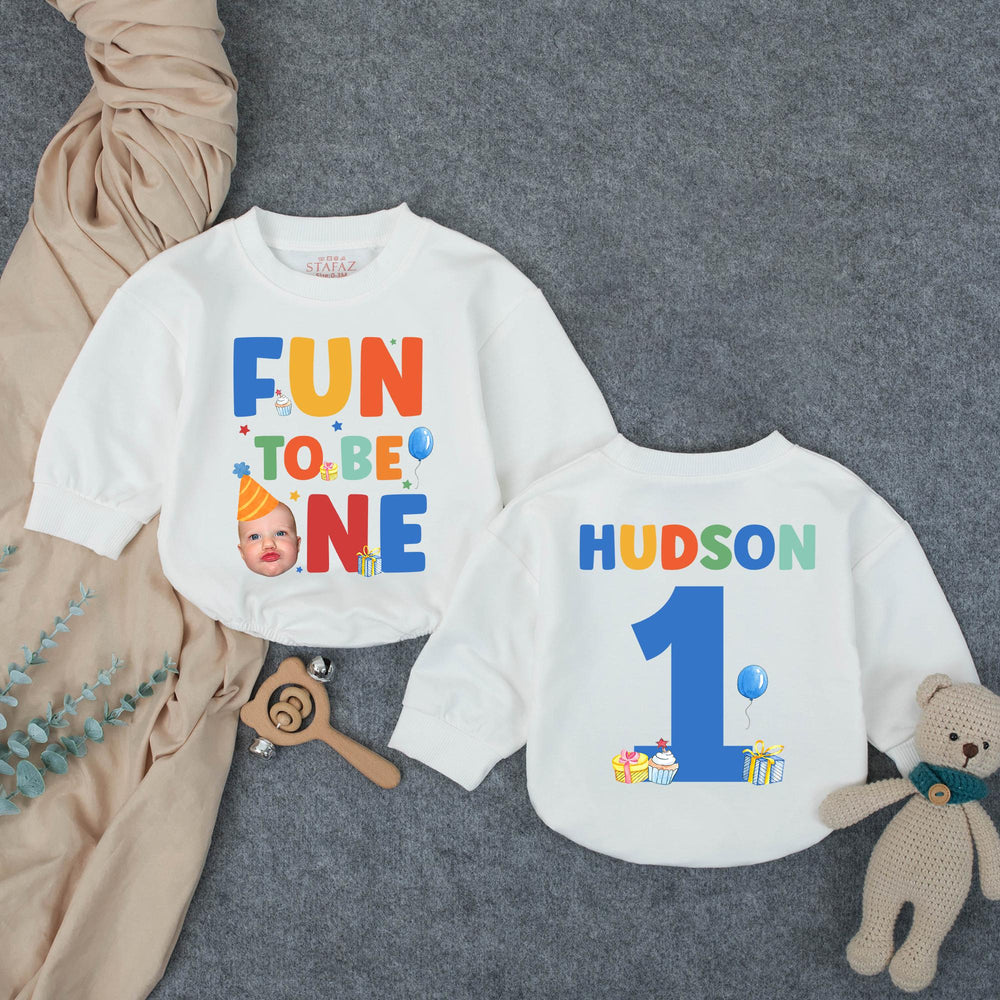 Fun to Be One Birthday Romper for Baby Boys Personalized 1st Birthday Outfit Photo Ready Cake Smash Cotton Comfortable Party Clothes