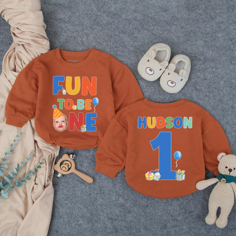 Fun to Be One Birthday Romper for Baby Boys Personalized 1st Birthday Outfit Photo Ready Cake Smash Cotton Comfortable Party Clothes