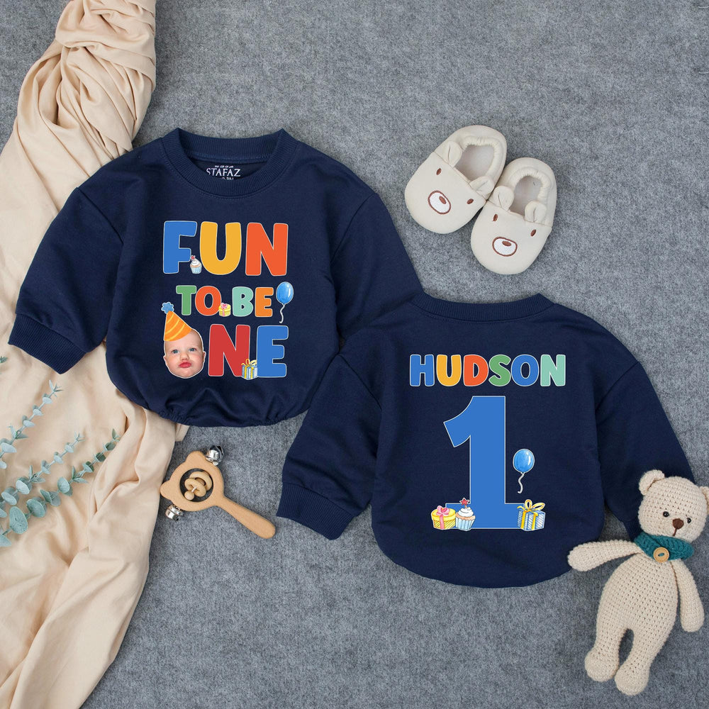 Fun to Be One Birthday Romper for Baby Boys Personalized 1st Birthday Outfit Photo Ready Cake Smash Cotton Comfortable Party Clothes