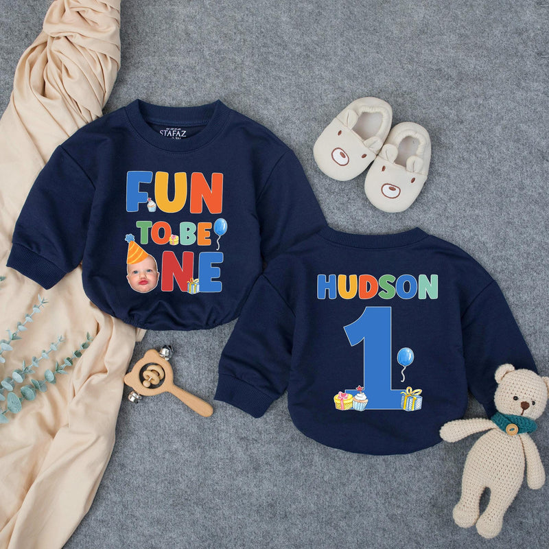 Fun to Be One Birthday Romper for Baby Boys Personalized 1st Birthday Outfit Photo Ready Cake Smash Cotton Comfortable Party Clothes